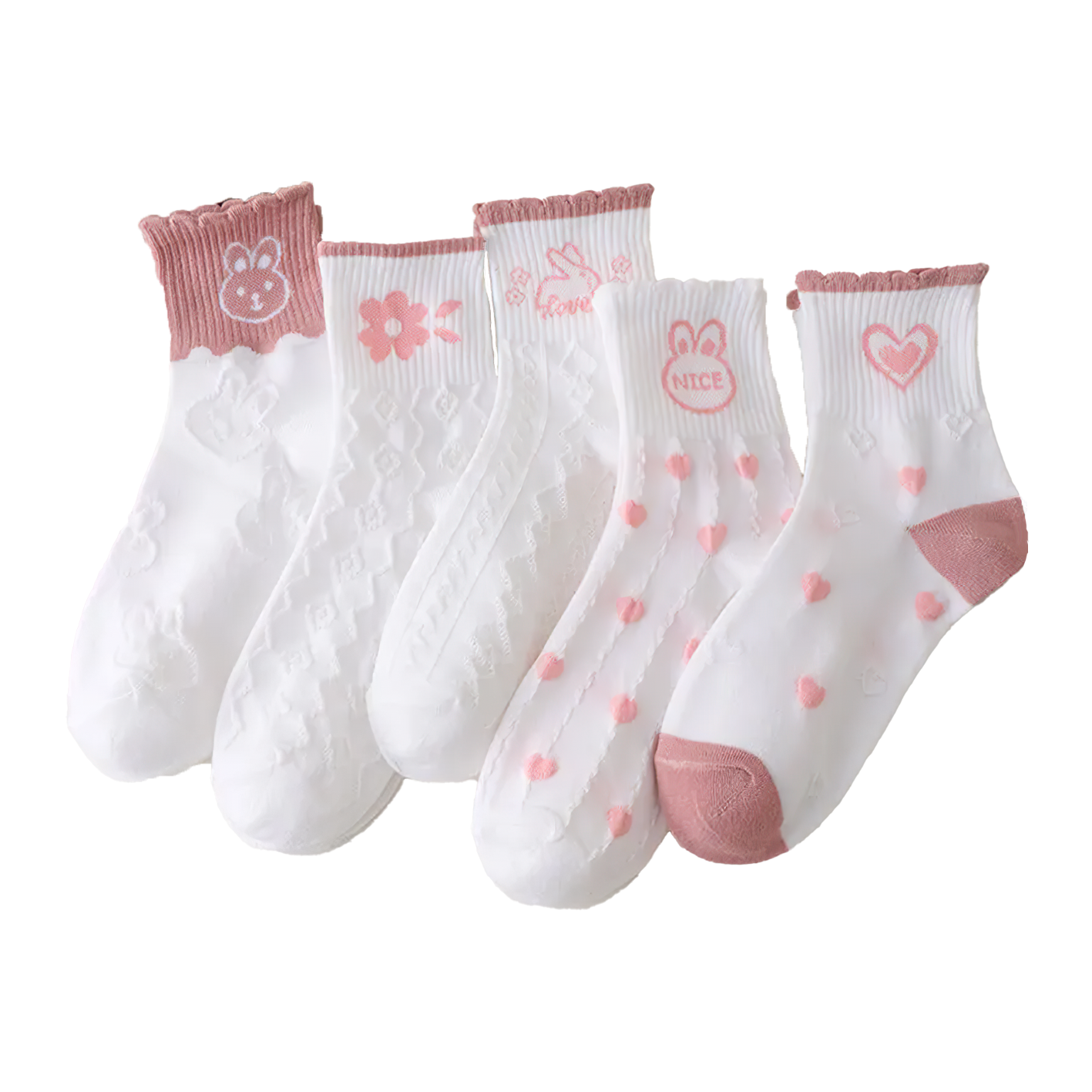 Kawaii X 5 Pairs Pattern Socks