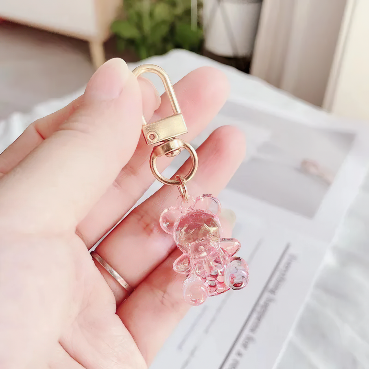 Kawaii X Crystal Bear Keychain