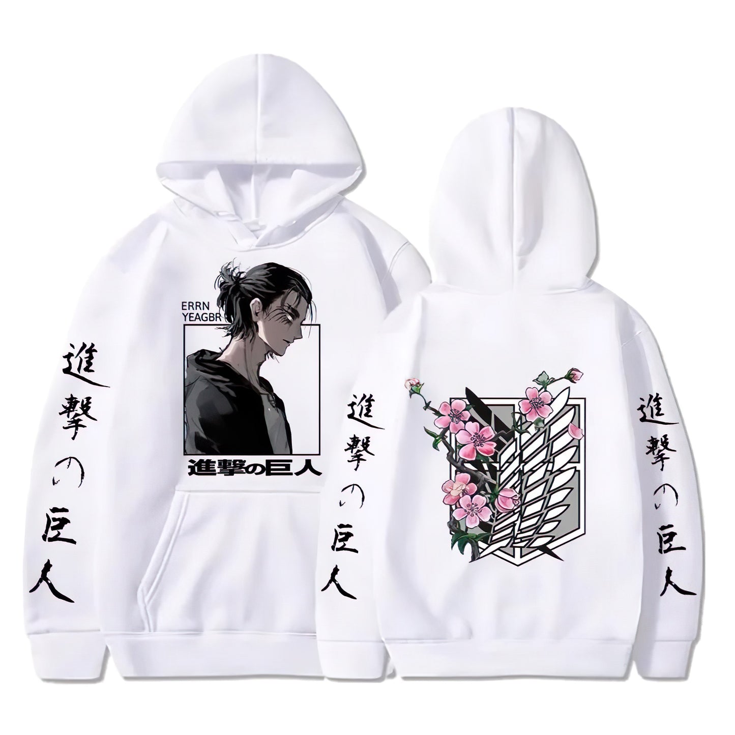 Attack on Titan X Hoodie W Flowers