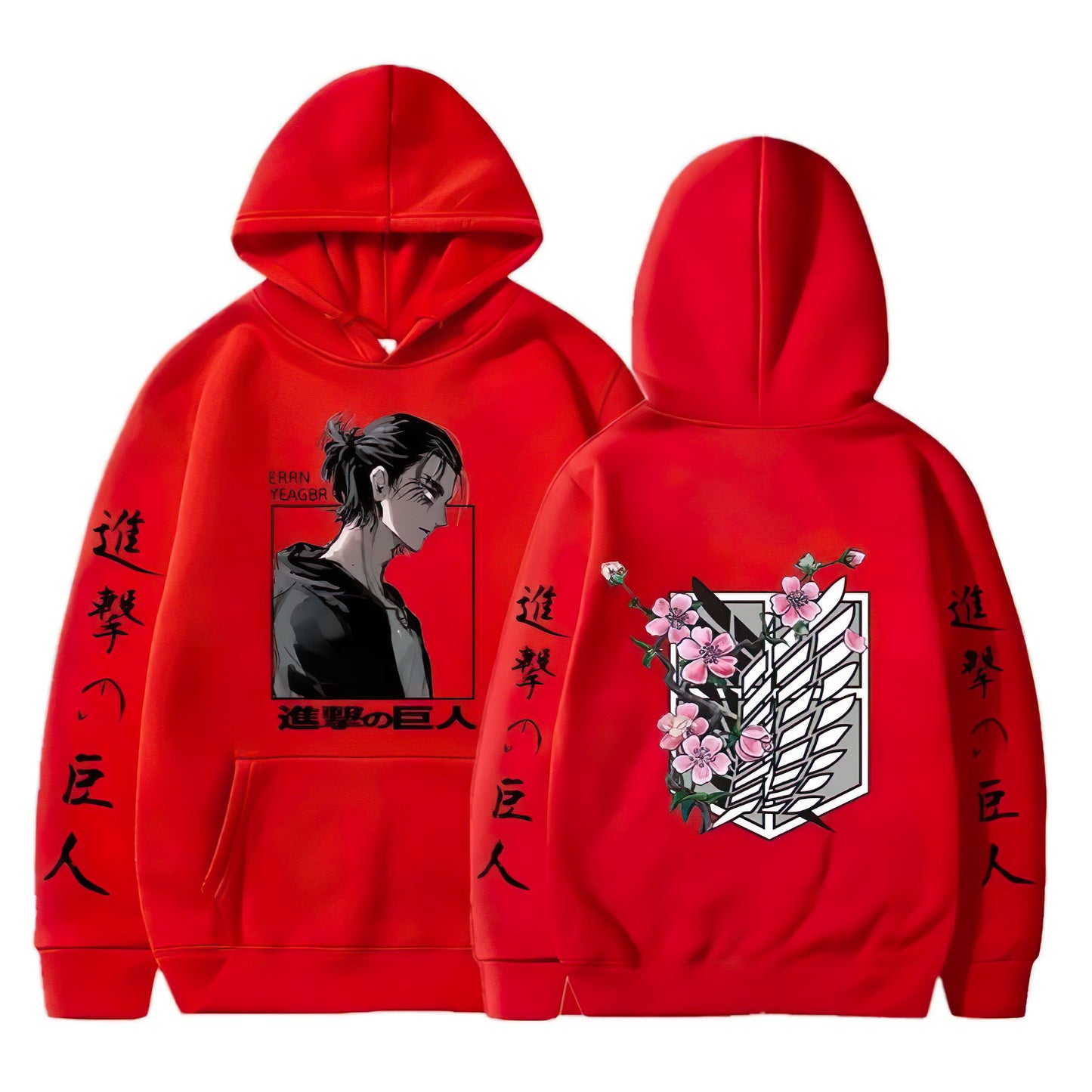 Attack on Titan X Hoodie W Flowers