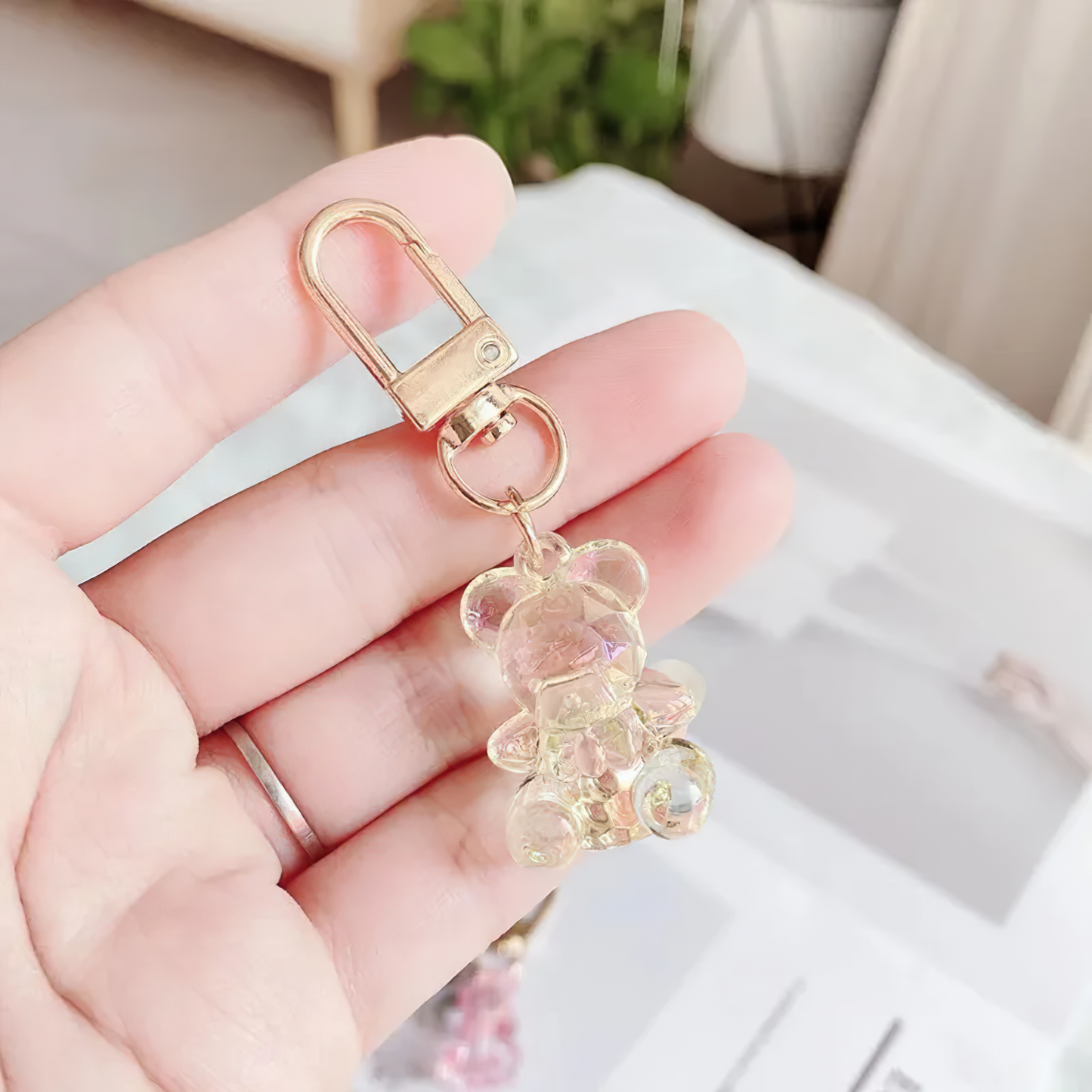 Kawaii X Crystal Bear Keychain