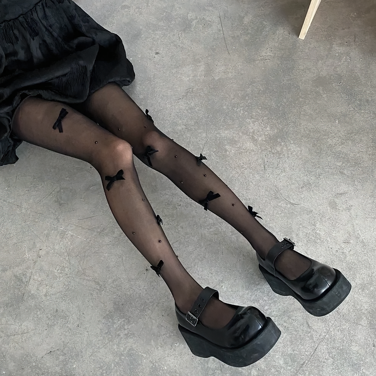 Kawaii X Ribbon Velvet Tights