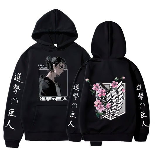 Attack on Titan X Hoodie W Flowers