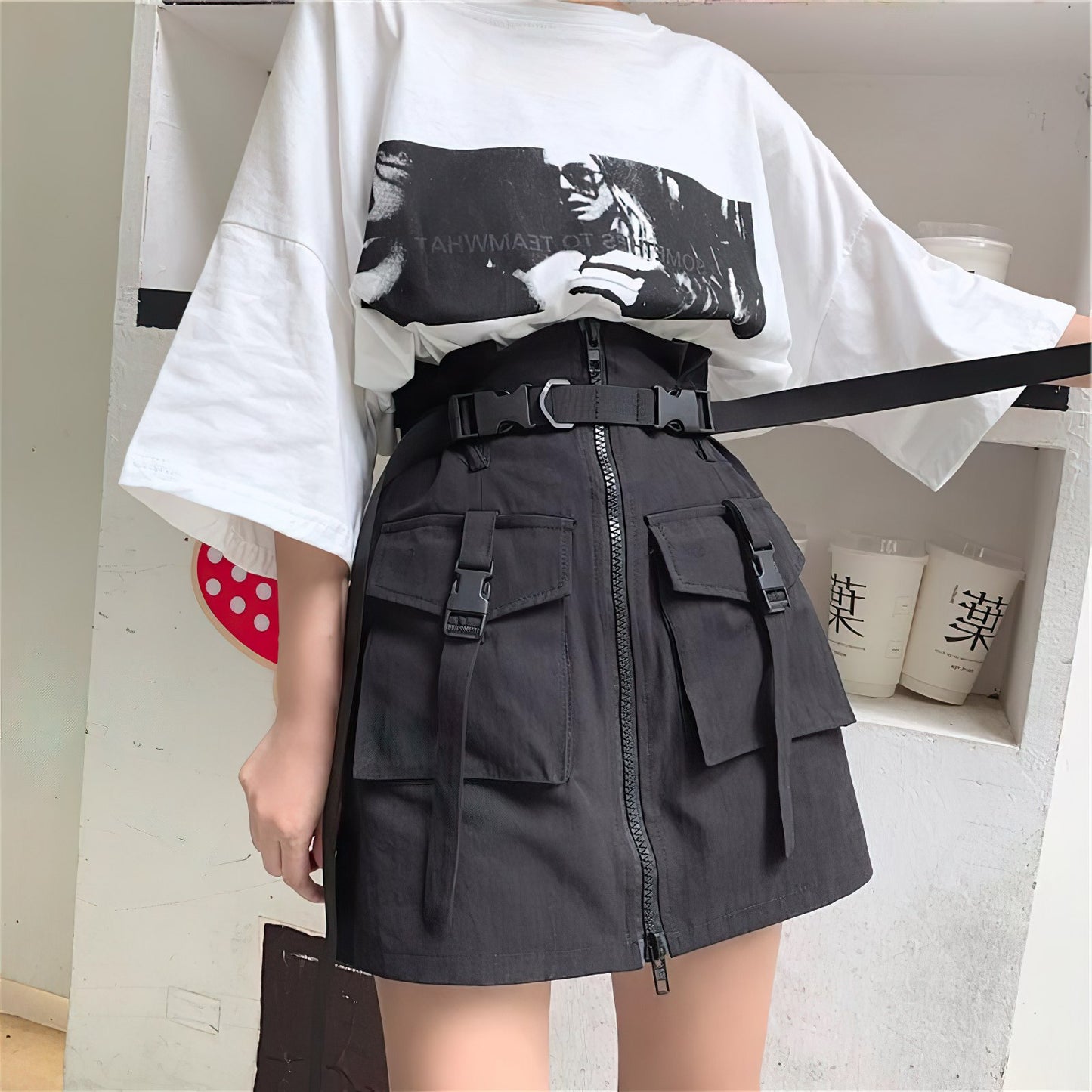 Darkwear X High-Waist Skirt