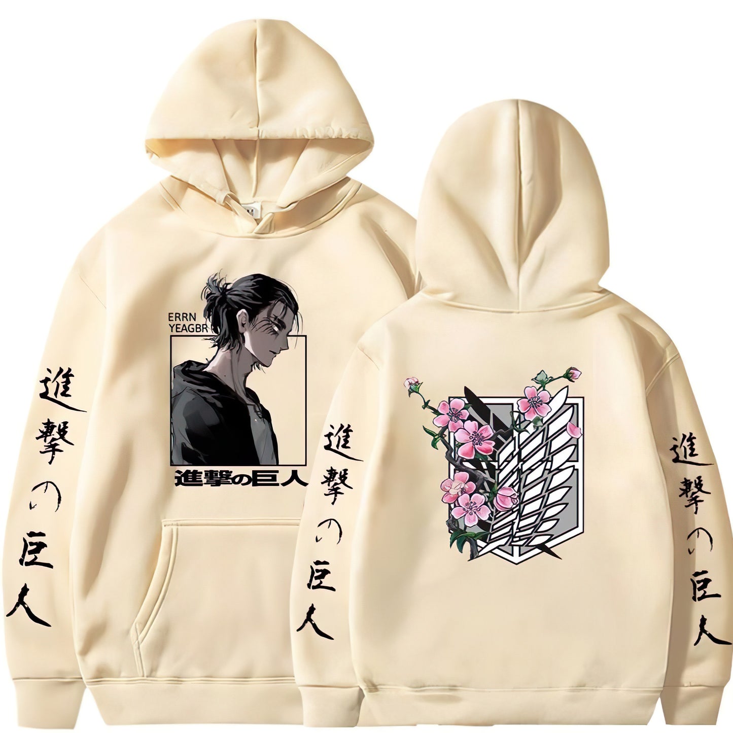 Attack on Titan X Hoodie W Flowers