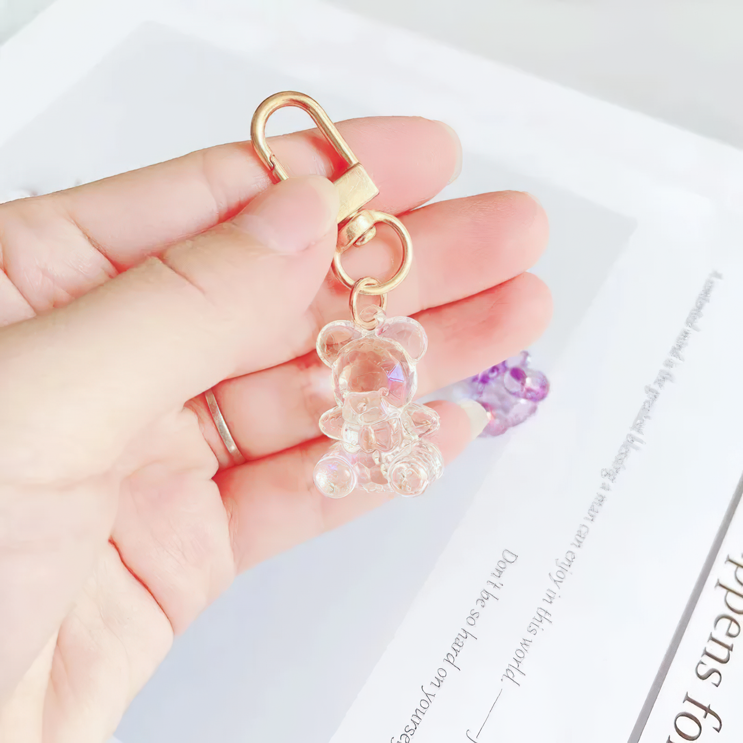 Kawaii X Crystal Bear Keychain